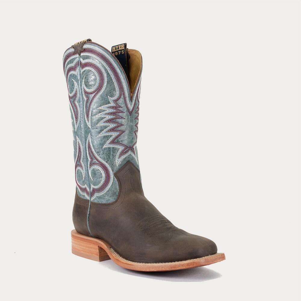 NEW HYER BOOTS men's codell boot in chocolate/denim